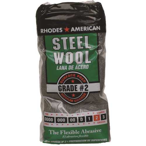 Homax 10121112-6 #2 12 Pad Steel Wool, Medium Coarse Grade Gray - pack of 12