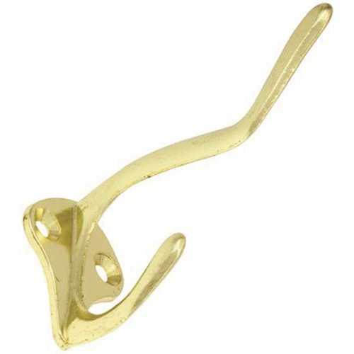 Polished Brass Coat and Hat Hook Polish Brass