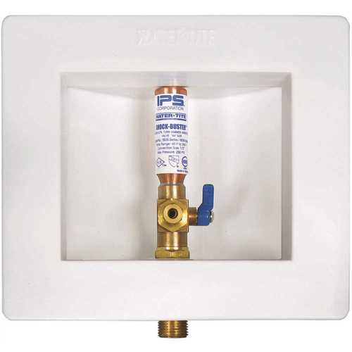 IPS Corporation 87980 Water-Tite Icemaker Valve Outlet Box with 1/4 Turn Valve and Water Hammer Arrestor PEX Lead Free