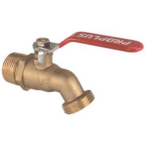 Brass Hose Bibb 1/2 in. MIP x MIP Ball Valve