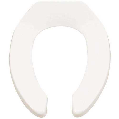 Commercial Elongated Open Front Toilet Seat Less Cover in White