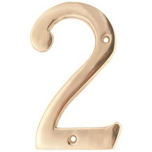 4 in. Solid Brass Number 2