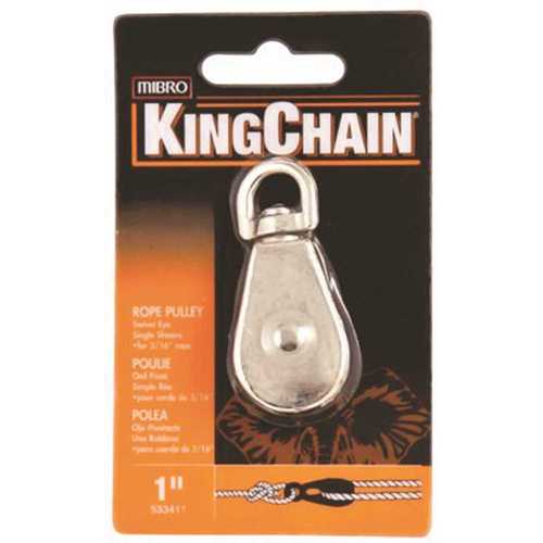 1 in. Nickel-Plated Single-Sheave Rope Pulley with Swivel Eye
