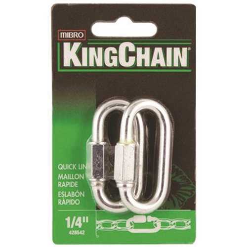 KingChain 428542 1/4 in. Zinc-Plated Quick Link - Pair Metallic