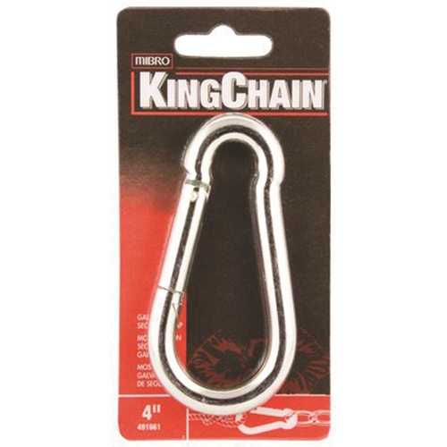 KingChain 491661 4 in. Galvanized Steel Spring Link Security Snap