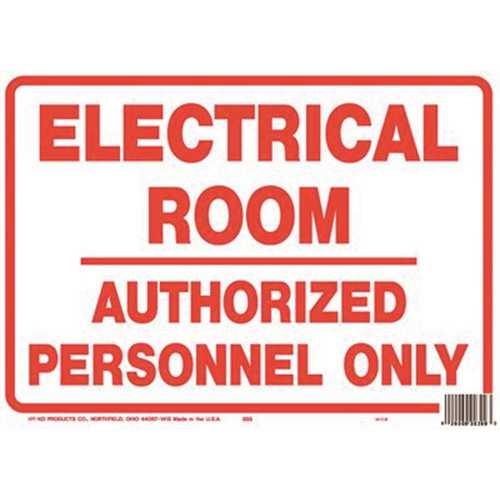 10 in. x 14 in. Polystyrene Electrical Room Authorized Personnel Only Sign