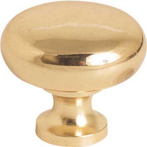 1-1/4 in. Polished Brass Cabinet Knob - pack of 5