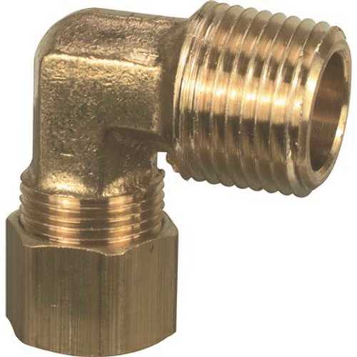 Proplus 272413 3/8 in. x 3/8 in. MIP 90-Degree Lead Free Brass Compression Elbow