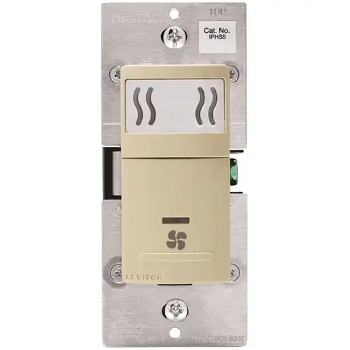 Decora In-Wall Humidity Sensor & Fan Control, 3 A, Single Pole, Ivory