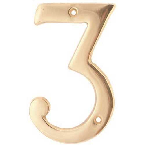 4 in. Solid Brass Number 3