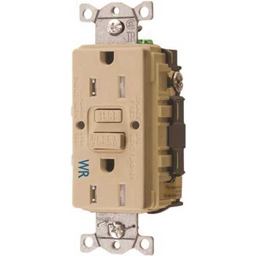 HUBBELL WIRING GFTWRST15I 15 Amp 125-Volt NEMA 5-15R Hubbell Autoguard Tamper-Resistant and Weather Resistant GFCI Receptacle, Ivory