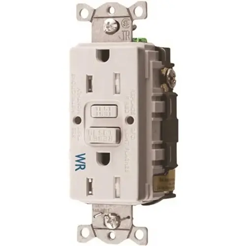 HUBBELL WIRING GFTWRST15W 15 Amp 125-Volt NEMA 5-15R Hubbell Autoguard Tamper-Resistant and Weather Resistant GFCI Receptacle, White