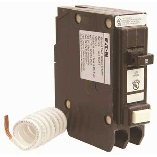 CL 15 Amp Single-Pole Self Test Ground Fault Circuit Breaker Black