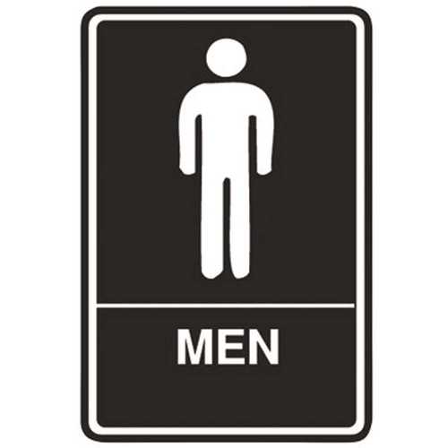 6 in. x 9 in. Braille ADA Approved Men's Restroom Sign