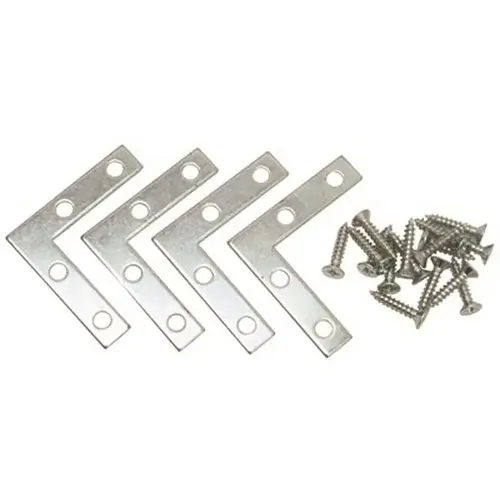 Anvil Mark 807328 2 in. Polished Zinc Flat Corner Iron - pack of 4