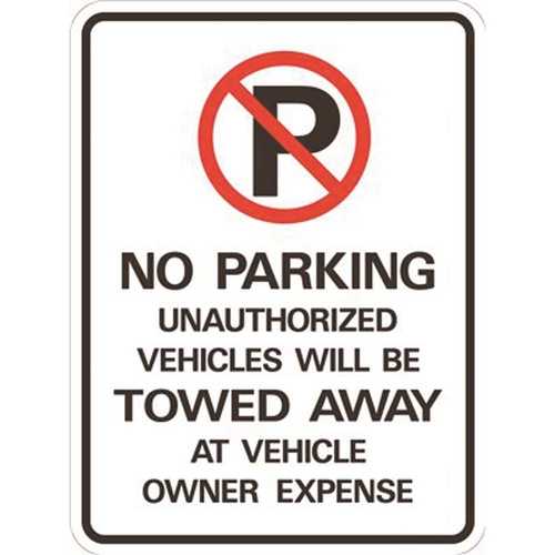 18 in. x 24 in. No Parking Heavy-Duty Sign BLACK / RED /WHITE