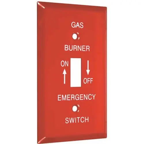 TAYMAC 1-Gang Standard Gas Toggle Wallplate, Smooth Red