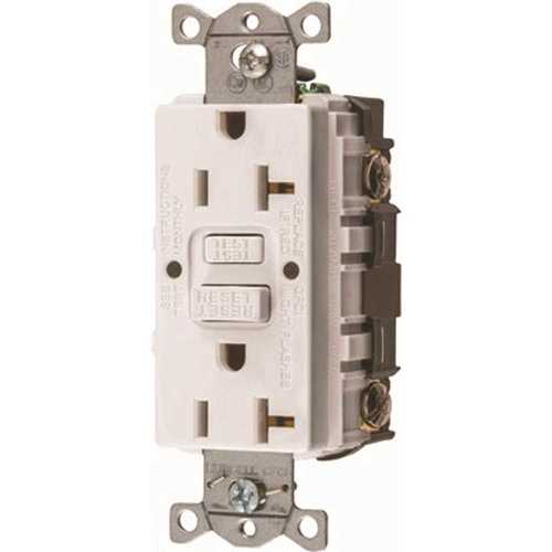 HUBBELL WIRING GFRST20W 20 Amp 125-Volt NEMA 5-20R Hubbell Autoguard Commercial Standard GFCI Receptacle, White