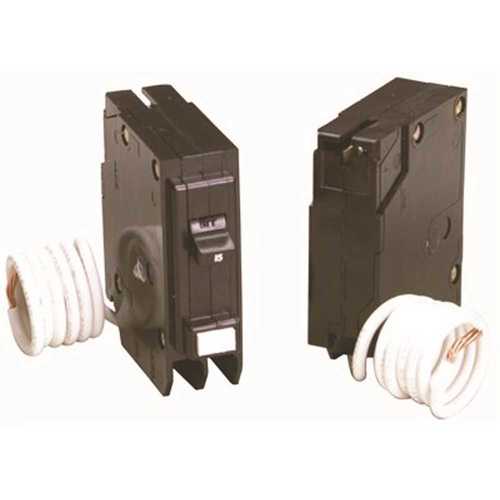 BR 15 Amp Single Pole Self Test Ground Fault Circuit Breaker