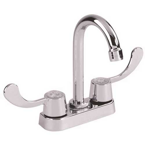 Classics 4 in. Centerset Two-Handle Bar Faucet with Wrist Blade Handles in Chrome