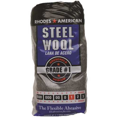 Homax 10121111-6 #1 12 Pad Steel Wool, Medium Grade - pack of 12