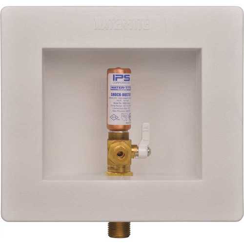 IPS Corporation 87978 Water-Tite Icemaker Valve Outlet Box with 1/4 Turn Valve and Water Hammer Arrestor, IPS or Sweat Lead Free