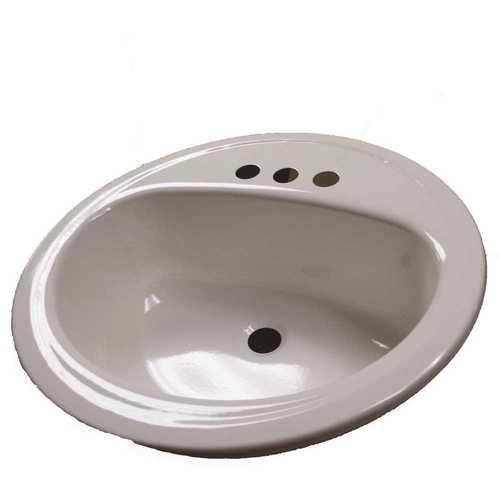 Bootz 021-2435-00 Laurel Series Lavatory Sink, Round Basin, 3-Deck Hole, 19 in OAW, 19 in OAH, 7-13/16 in OAD, Steel