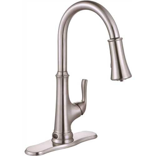 Premier 67536-0604 Creswell Single-Handle Pull-Down Sprayer Kitchen Faucet with Touchless Sensor and LED Light in Brushed Nickel