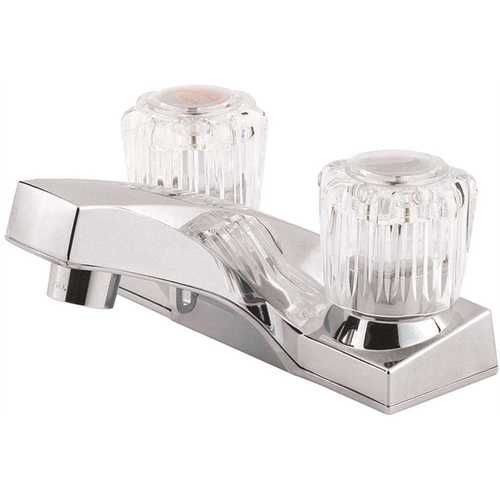 4 in. Centerset 2-Handle Bathroom Faucet with Acrylic Handles in Polished Chrome