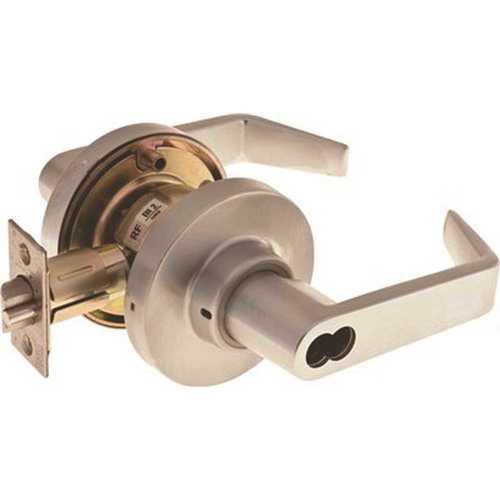 Asylum Institution Function Grade 2 Satin Chrome Keyed Entry Door Lever Lock with IC Core