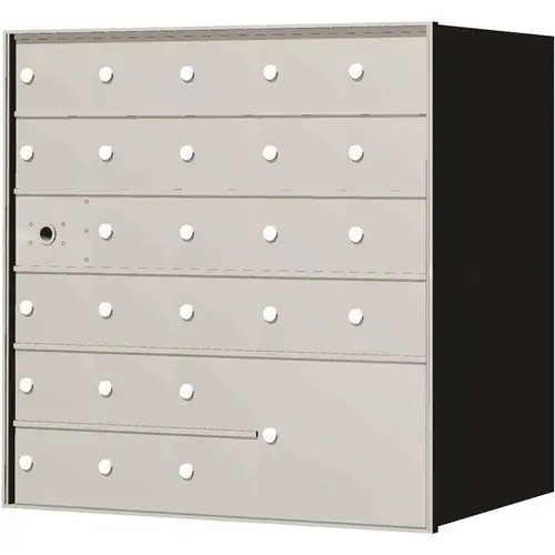Florence 140065PLA 1,400 Series 25-Compartment Recess-Mount Horizontal Mailbox Anodized Aluminum