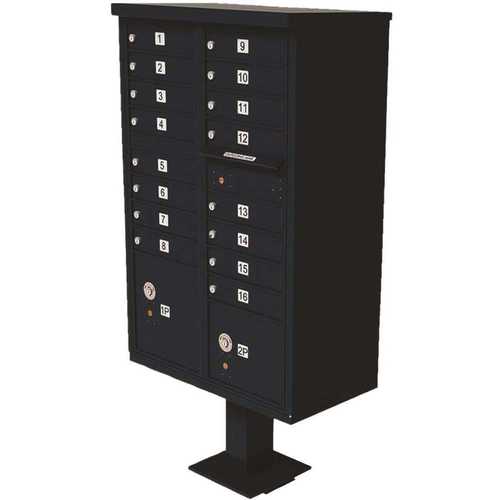 Vital Series Black CBU with 16-Mailboxes, 1-Outgoing Mail Compartment, 2-Parcel Lockers