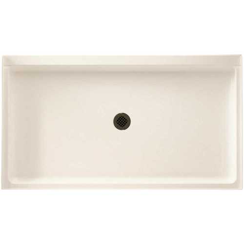 Swan SF03260MD.010 32 in. x 60 in. Solid Surface Single Threshold Center Drain Shower Pan in White