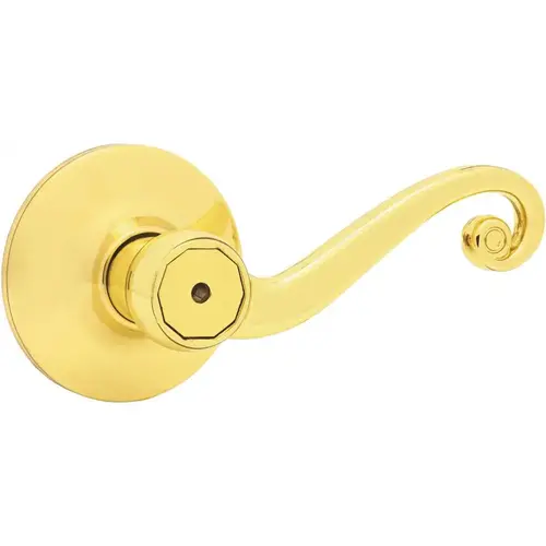 Polished Brass Scroll Bed/Bath Door Lever