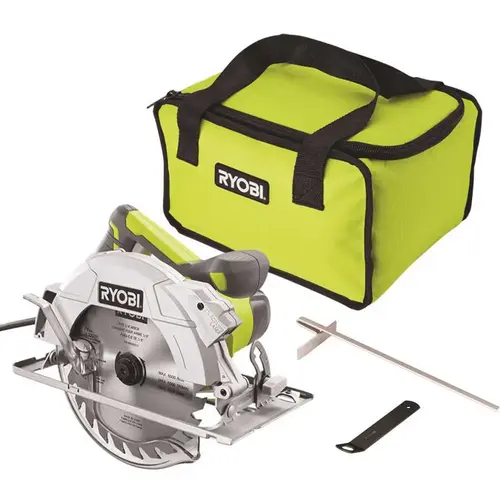 15 Amp Corded 7-1/4 in. Circular Saw with EXACTLINE Laser Alignment System, 24T Carbide Tipped Blade, Edge Guide and Bag Green