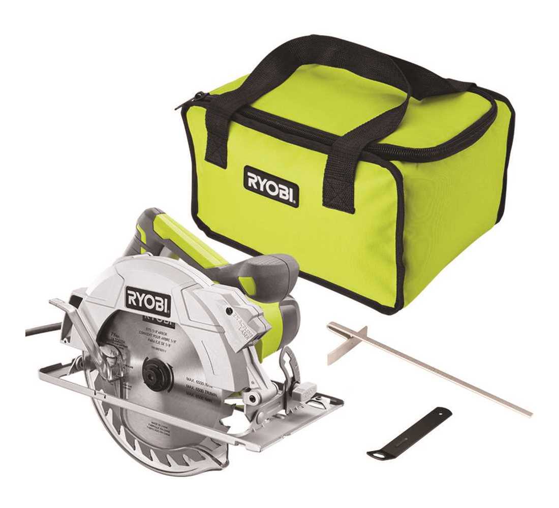 RYOBI CSB144LZK 15 Amp Corded 7 1 4 in. Circular Saw with EXACTLINE Laser Alignment System 24T Carbide Tipped Blade Edge Guide and Bag Green Buy Now