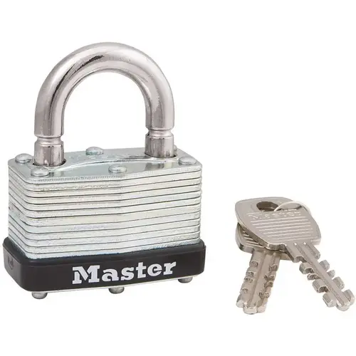 1-3/4 in. Laminated Steel Padlock with Breakaway Shackle Silver