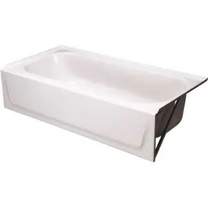 Aloha 60 in. Right Drain Rectangular Alcove Soaking Bathtub in White