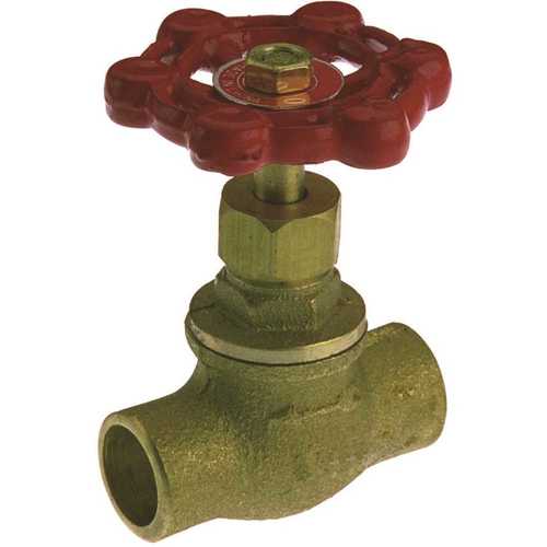 Stop Valve, 1/2 in Connection, Compression, 125 psi Pressure, Brass Body Stop Valve, 1/2 in Connection, Compression, 125 psi Pressure, Brass Body