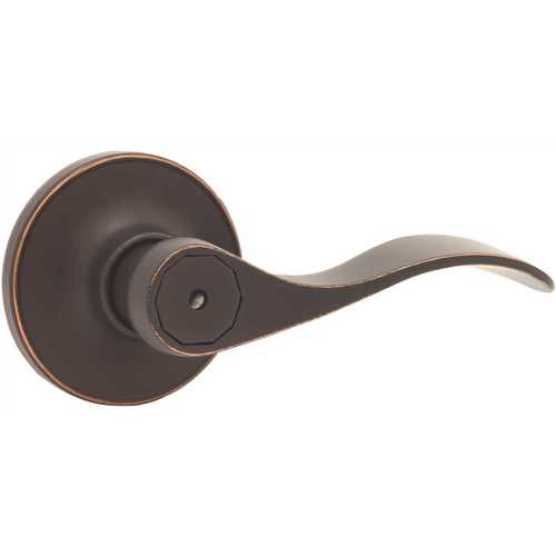 Oil Rubbed Bronze Edged Decorative Bed/Bath Door Lever with Adjustable Backset