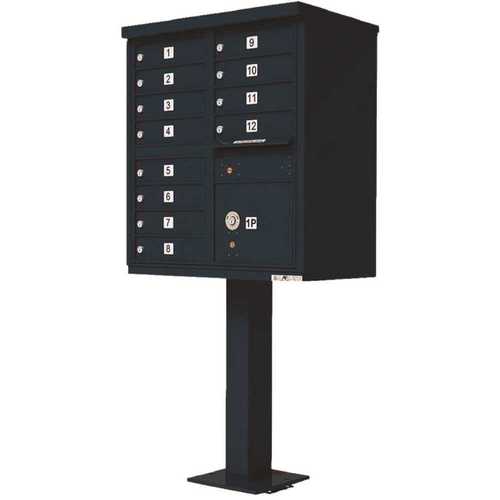 Vital Series Black CBU with 12-Mailboxes, 1-Outgoing Mail Compartment, 1-Parcel Locker