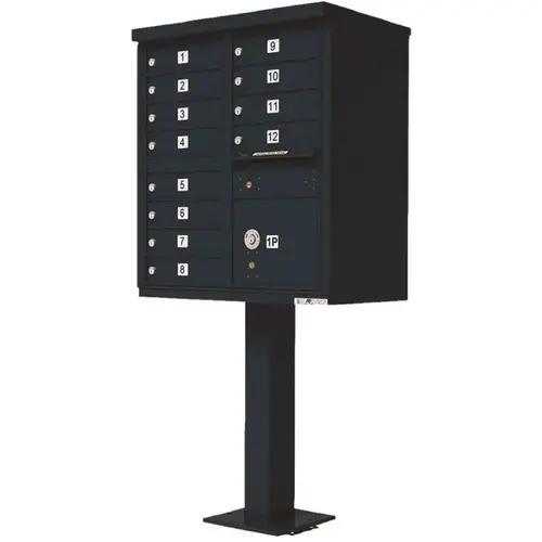Vital Series Black CBU with 12-Mailboxes, 1-Outgoing Mail Compartment, 1-Parcel Locker