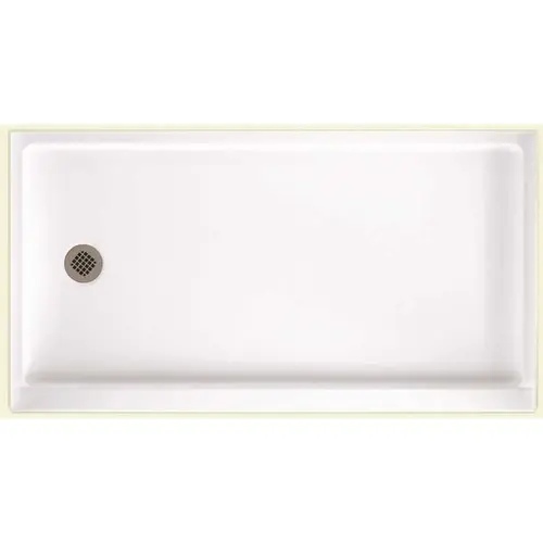 Swan FR-3260L.010 Veritek 32 in. x 60 in. Single Threshold Retrofit Left Drain Shower Pan in White