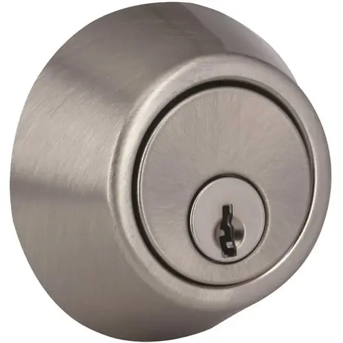 Single Cylinder Deadbolt Adjustable Backet KW1 Keyway, Satin Nickel