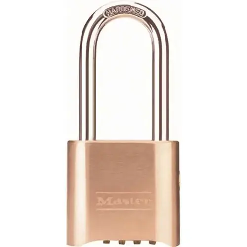 2 in. Body Set-Your-Own Combination Padlock With Key Overdue And Long Shackle Brass