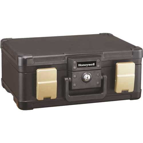 0.24 cu. ft. Molded Fire Resistant and Waterproof Portable Chest with Carry Handle, Key and Double Latch Lock