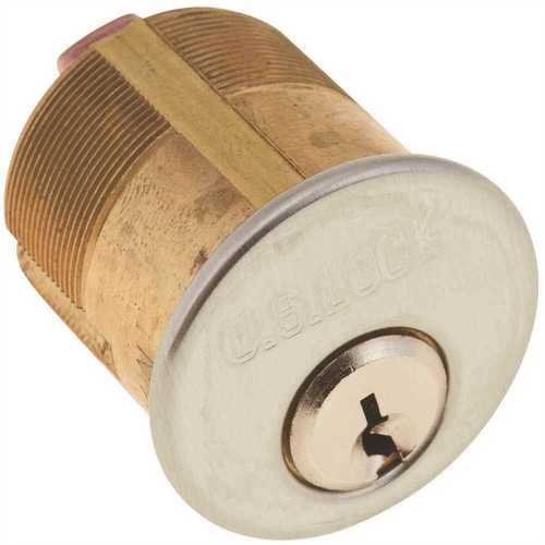 Mortise Cylinder 1-1/4 in. Yale Cam Ru4 Keyway Chrome Ka2