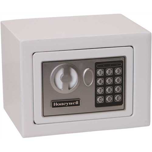 0.17 cu. ft. Small Steel Security Safe with Programmable Digital Lock, White