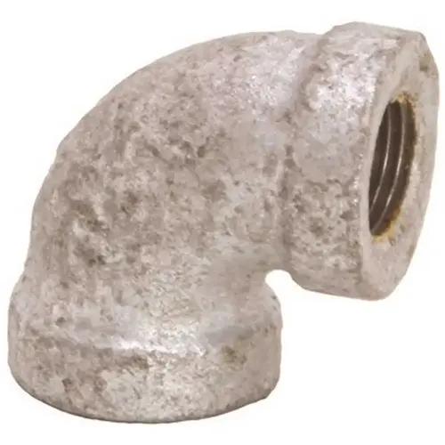 3/4 in. x 1/2 in. Galvanized Malleable 90-Degree Elbow Silver