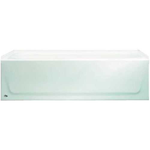 Aloha AFR 60 in. Left Drain Raised Outlet Rectangular Alcove Soaking Bathtub in White